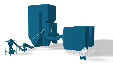 System zur Ascheförderung für trockene Flugasche