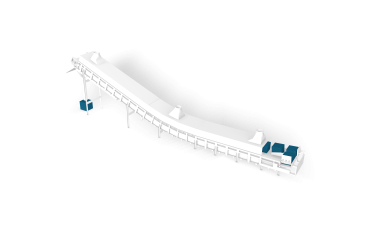 In-mold cooling conveyor