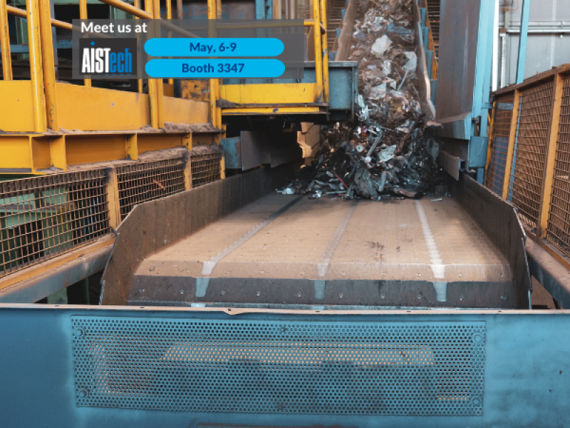 Heavy-duty steel belt conveyors for scrap transportation